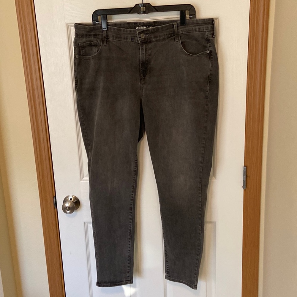 Old navy rockstar grey jeans mid-rise size 18